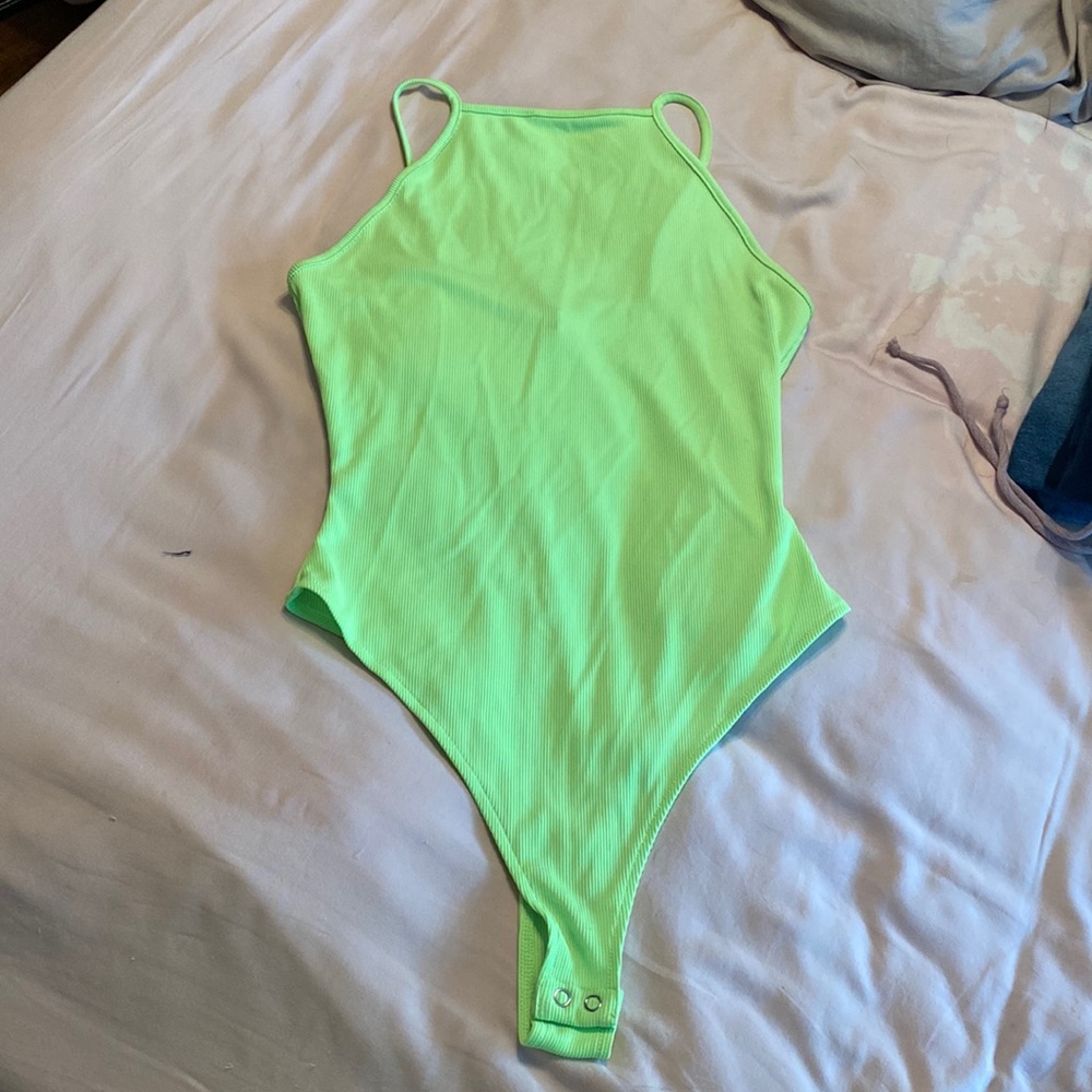 Neon Green SZ Medium bodysuit